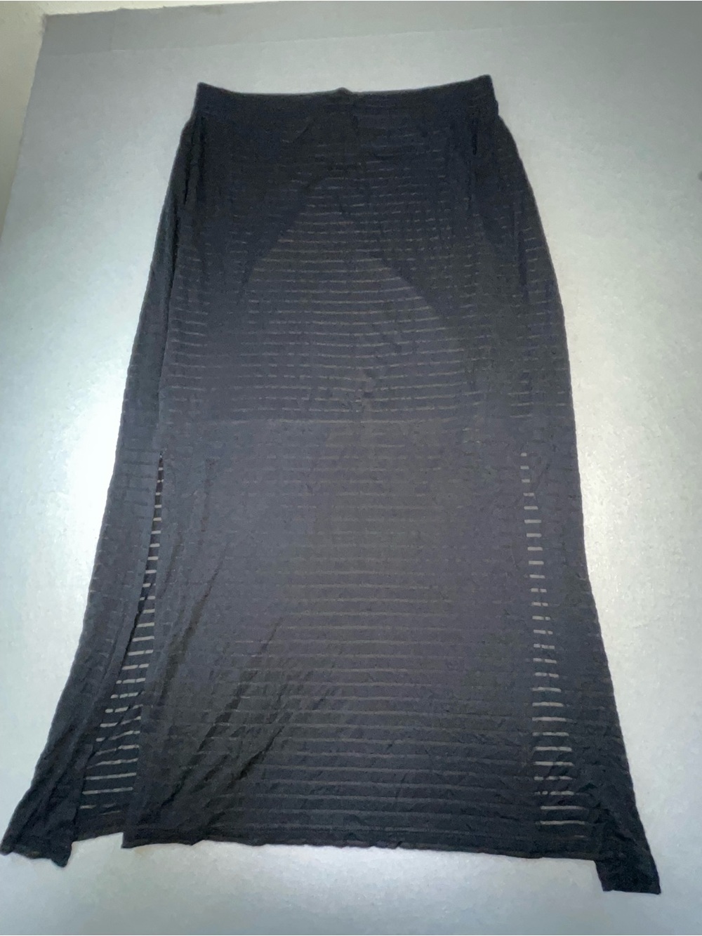 Apt. 9 Women’s L Black Striped Knit Straight Pencil Midi Skirt  206